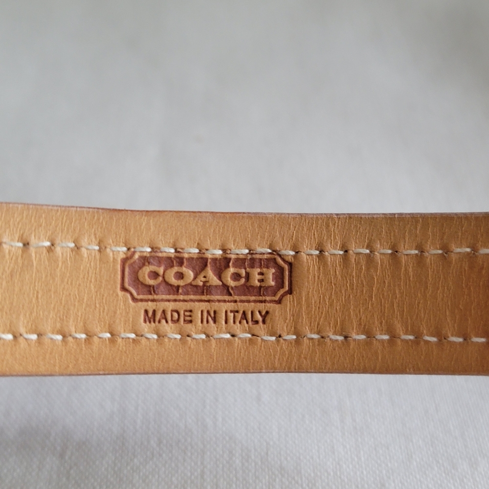 Coach Black Tan Leather Wrap Bracelet Sterling Silver 925 Buckle Bracelet Y2K - Picture 4 of 10